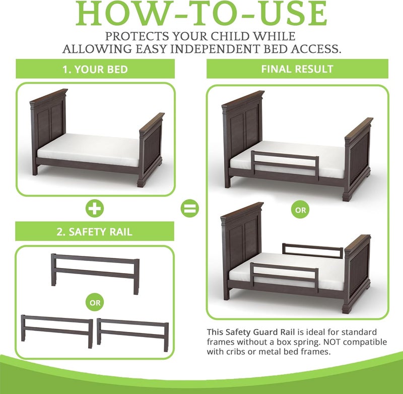 CC KITS Safety Guard Rail for Baby, Kids, and Children - Solid Wood Safety Bed Rail for Toddlers - Easy Installation - Premium Protection for Bunk, Twin, Full, Queen and King Size Beds - (Espresso) - Image 5